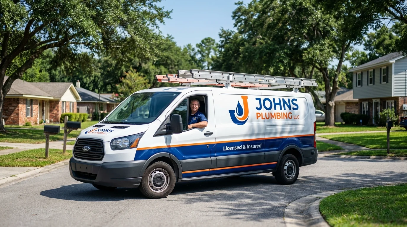 Johns Plumbing LLC service van in Berrien Springs, MI