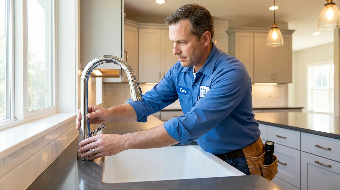 Kitchen faucet installation by Johns Plumbing LLC in Berrien Springs